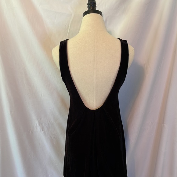Black Velvet Scoop Back Dress - Picture 5 of 7